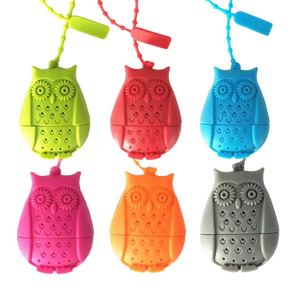 

Creative Cute Owl Tea Bags Strainers Silicone Teaspoon Filter Infuser Silica Gel Filtration Silicone Tea strainer Filt