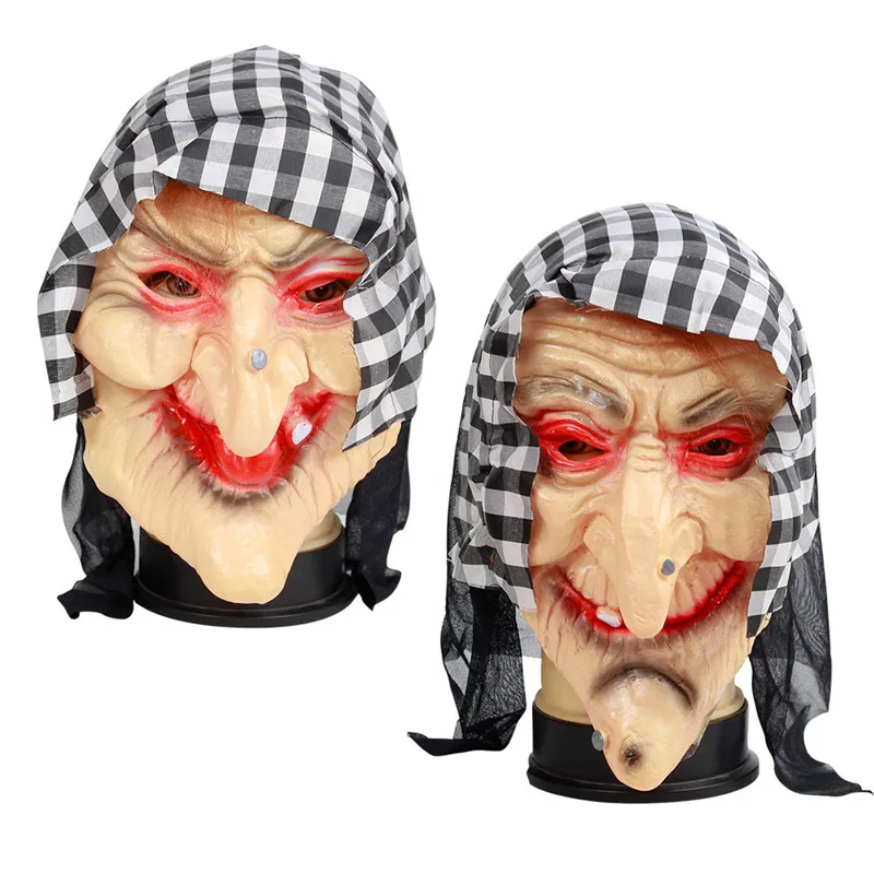 Halloween Dress up Horrible Witch Mask Party cosplay witch Headgear bar haunted house horror Show Props Holiday Spoof Decoration | Дом и сад