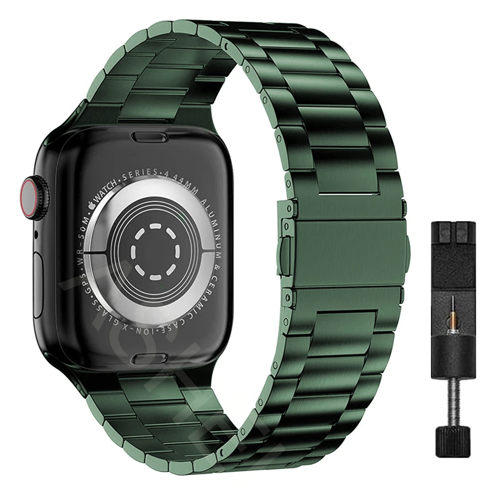 Ремешок из нержавеющей стали для Apple Watch Band Ультратонкий браслет iWatch SE 7 6 5 4 3 45 мм 41