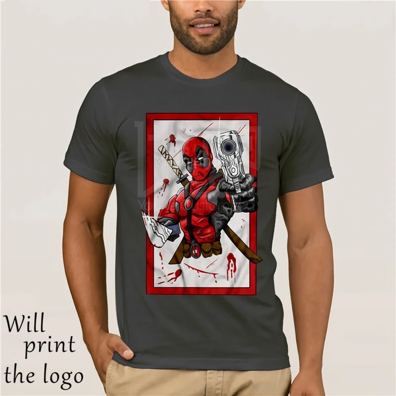 Лето 2019 хит продаж мягкая футболка из 100% хлопка Marvel Deadpool брендовая одежда |