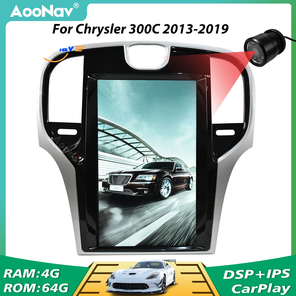 Автомагнитола с вертикальным экраном мультимедийный плеер для Chrysler 300C 2012 2013 + 2019