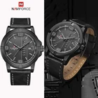 Часы наручные NAVIFORCE мужские кварцевые, роскошные модные спортивные водонепроницаемые в стиле милитари, с автоматической датой, с кожаным ремешком