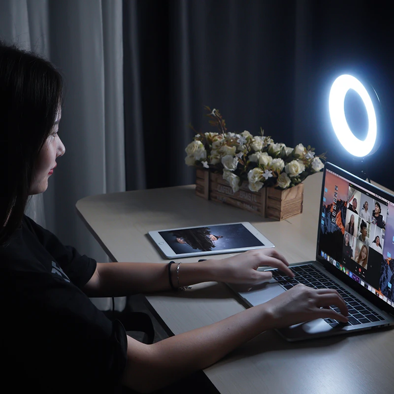 

VIJIM CL05 6 inch 3200k-6500k LED Ring Light with Sucktion Adjustable Laptop Video Conference Light Led Video Light Youtube Live