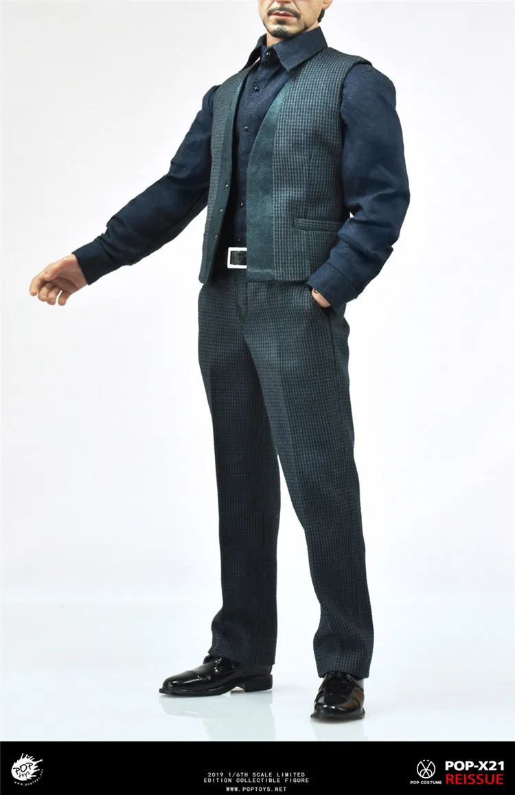 POPTOYS X21 1/6 Костюм Тони Мужской Костюм Джентльмена комплект одежды с синим черным квадратом F/1" Мужская фигурка