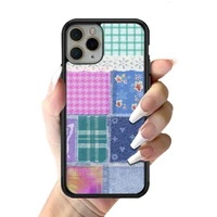 patchwork phone case for iphone 12 mini 11 pro 13 max x xr 6 7 8 plus se20 high quality tpu silicon and hard plastic cover