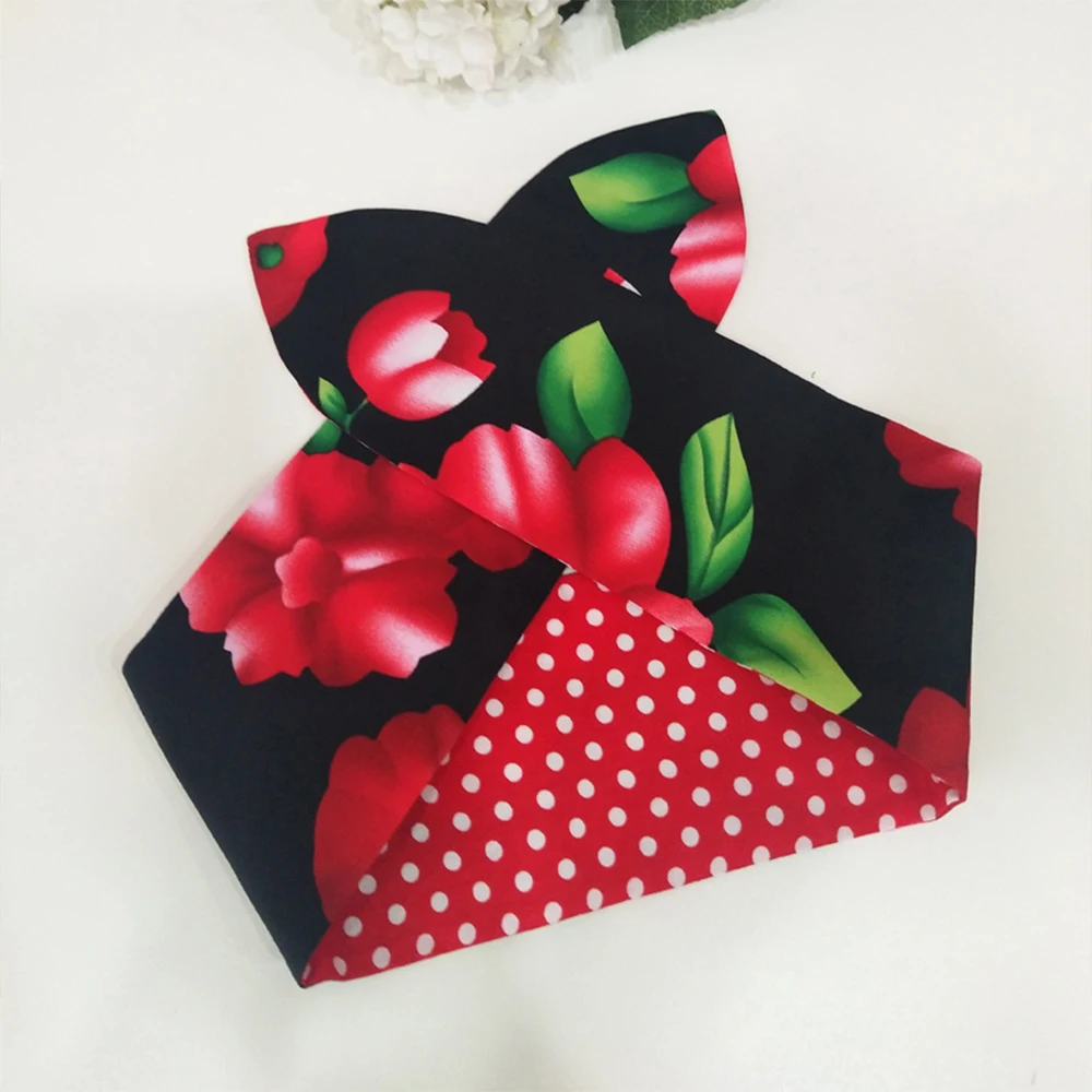 

2021 Vintage 50s Retro Red Polka Dots and Floral Print Hair Bands Hair Accessories Headband Scrunchies