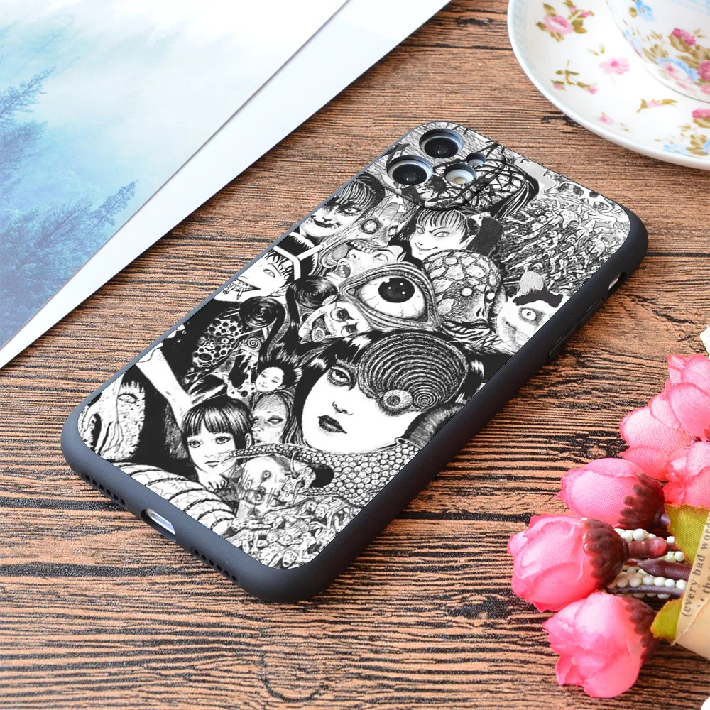 

For iPhone Junji Ito Collage Print Soft Matt Apple iPhone Case
