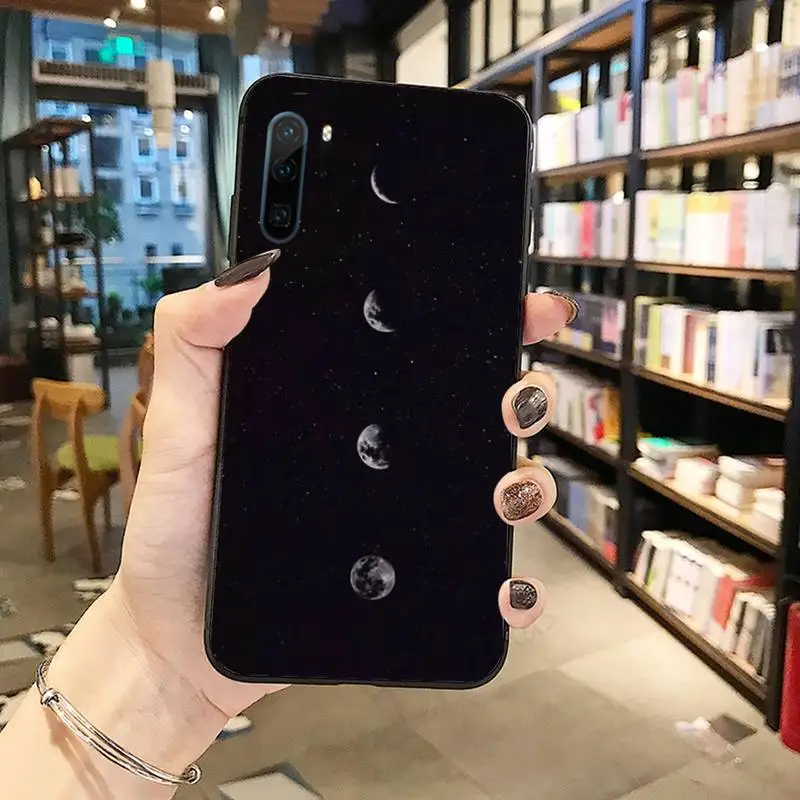 

with white moon stars space Phone Case For huawei P 30 40 20 lite pro smart 2019 honor 10 i lite 8x nova 5t mate 20 pro coque