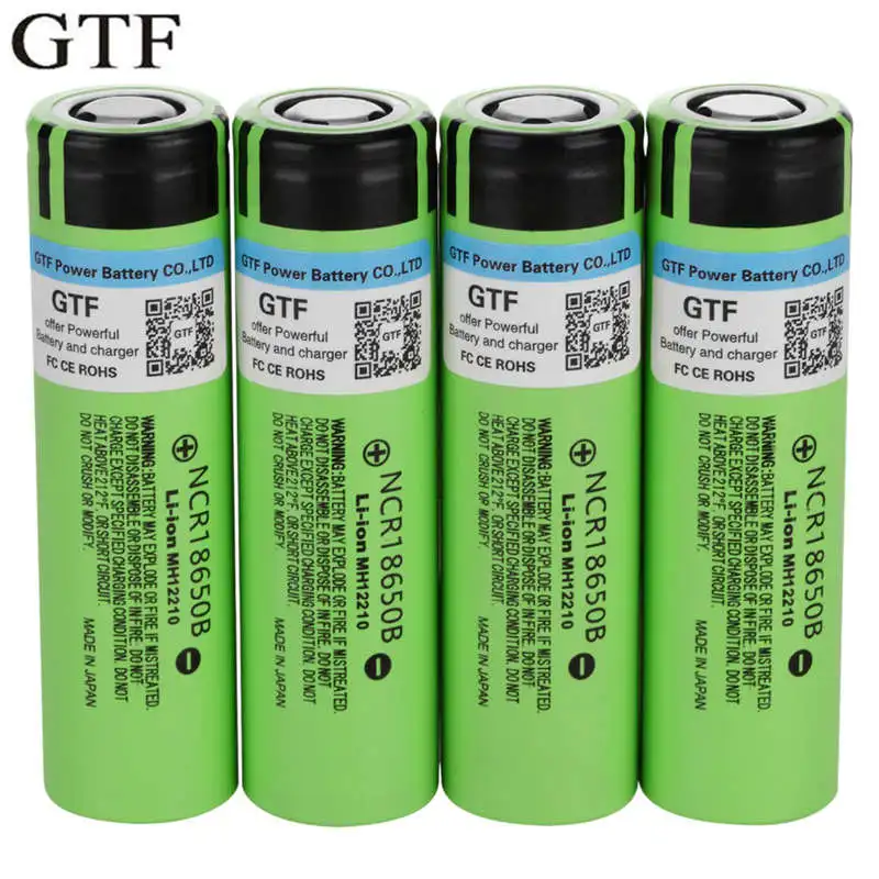 

GTF 18650 New 3.7V 3400mAh Battery NCR18650B 18650 Lithium Ion Rechargeable Battery For Flashlight Batteries Drop Shipping Power