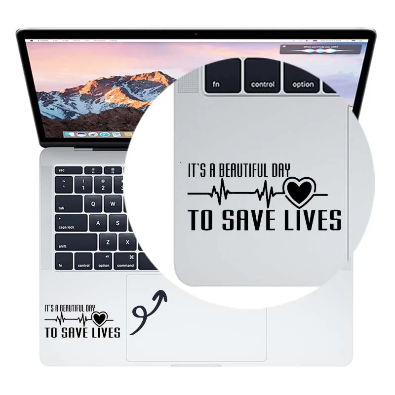 Серая наклейка на ноутбук Anatomy Trackpad с цитатой для Macbook Pro Air Retina 11 12 13 14 15 дюймов