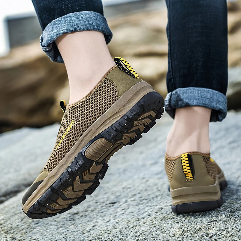 

Breathable Trekking Sneakers for Men Summer Non-slip Soft Hiking Shoes Quick Dry Outdoor Sport Walking Shoes Mountain Sneakers