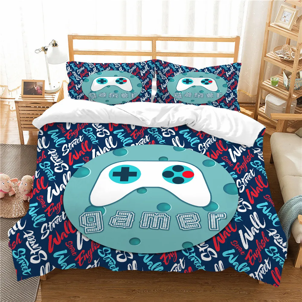 

Quilt Cover Set Home Bed Set 3D Game Pad Printing Newly Fashion Bedding Cover Suit Blue Home Textiles 2/3 Pcs