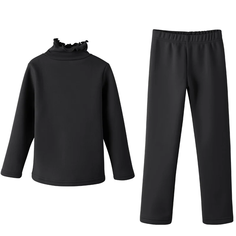 Tracksuit  Girls Thermal Underwear Sets Winter Thicken Warm Ballet Tops Pants Clothing Sets Children Elastic Dance Sport Suit