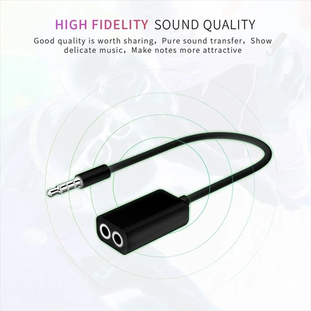 

3.5mm Double Earphone Headphone Splitter Cable Cord Adapter Jack Plug Audio Cable Cellphone Accessories