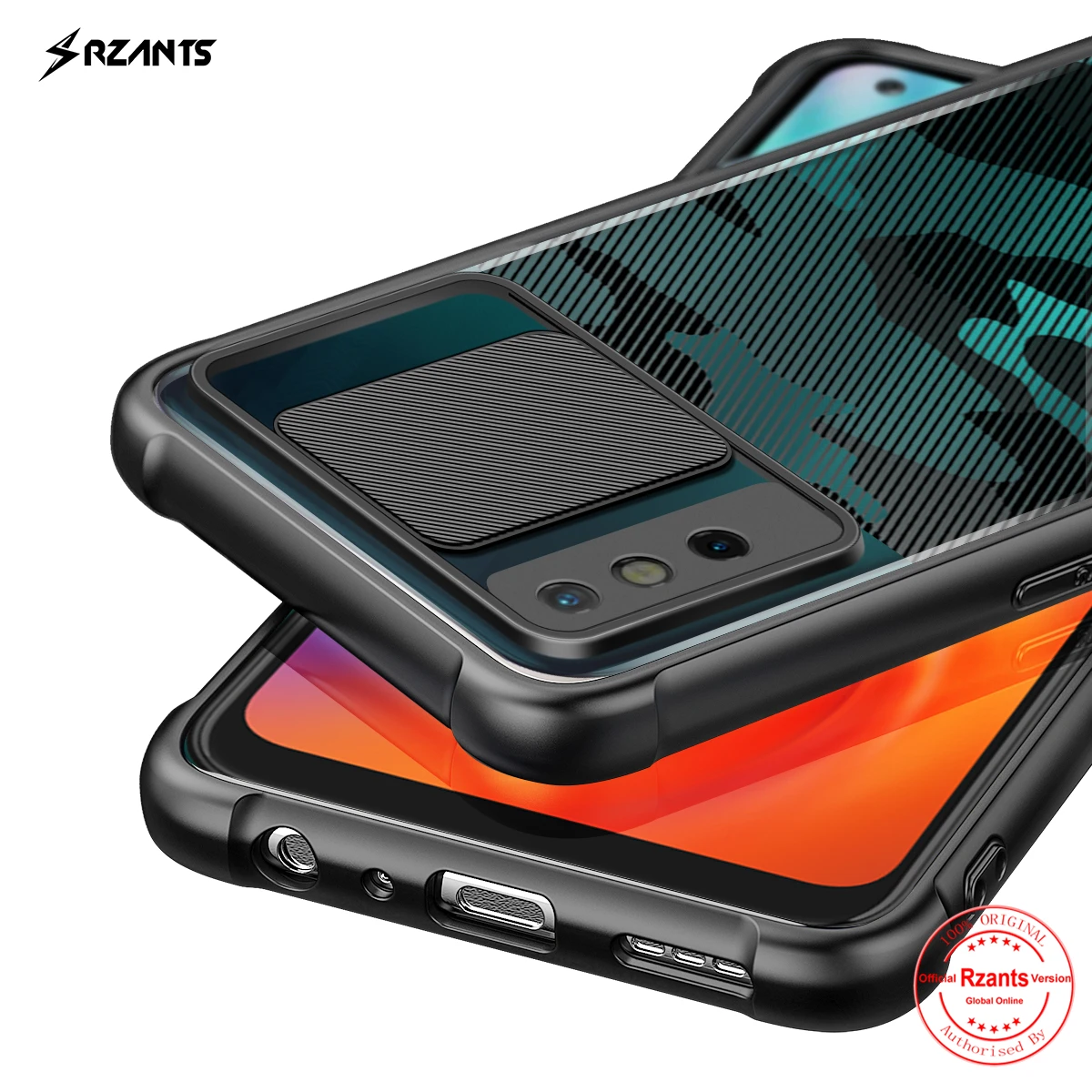 

Rzants For Tecno Spark 6 Go Tecno Spark 6 Air Case Hard [Camouflage Lens] MIlitary Camera Protect Slim Half Clear Cover