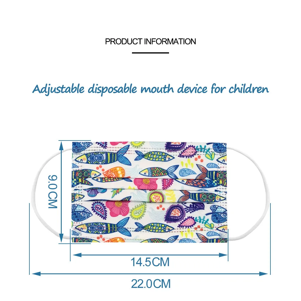 

50pc Children Kids Face-masks Disposable Mascherine Cartoon Print 3 Layers Mascarillas De Tela Halloween Cosplay Masker