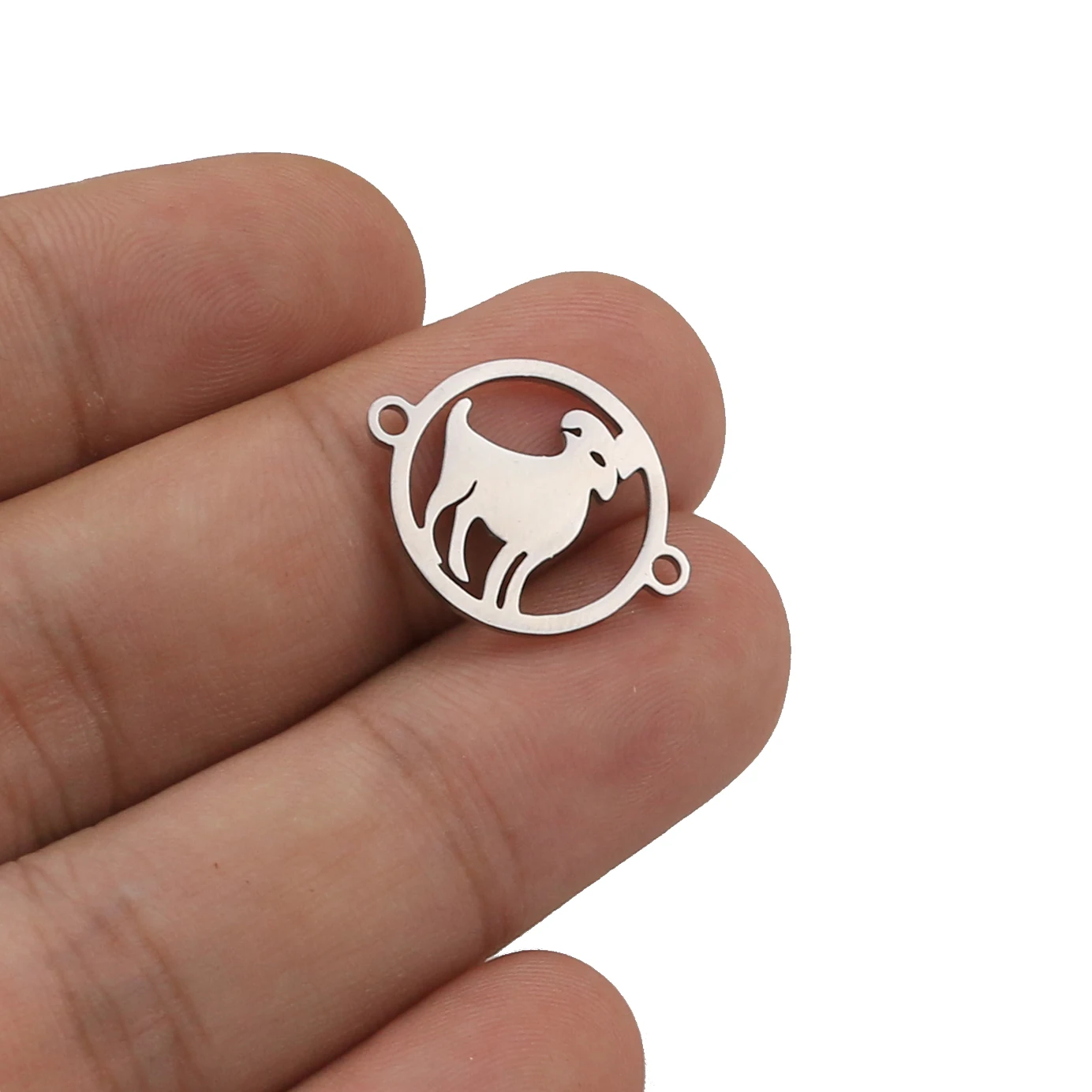 Steel aries 5 шт./лот из нержавеющей стали 12 созвездий Подвески подходят шарм для соединения браслета браслет ожерелье для ювелирные украшения сделай сам изготовление - Цвет: Steel aries