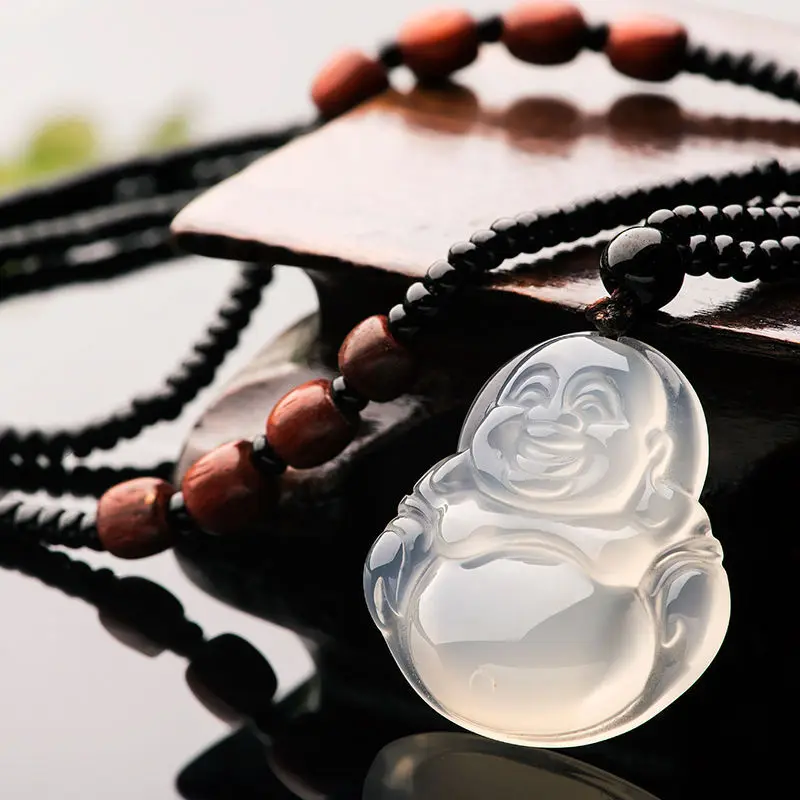 

Natural White Jade Pendant Hand Carved Jadeite Fine Necklace for Men Pendants Fashion Women Jewelry