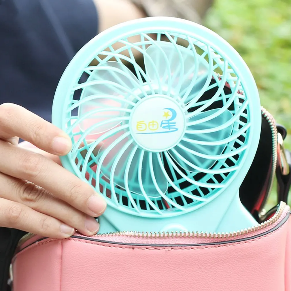 

New Portable Rechargeable USB Mini Fan Handheld Travel Blower Air Cooler Ventilation Fan Mechanical Timer Control Rotary Vane