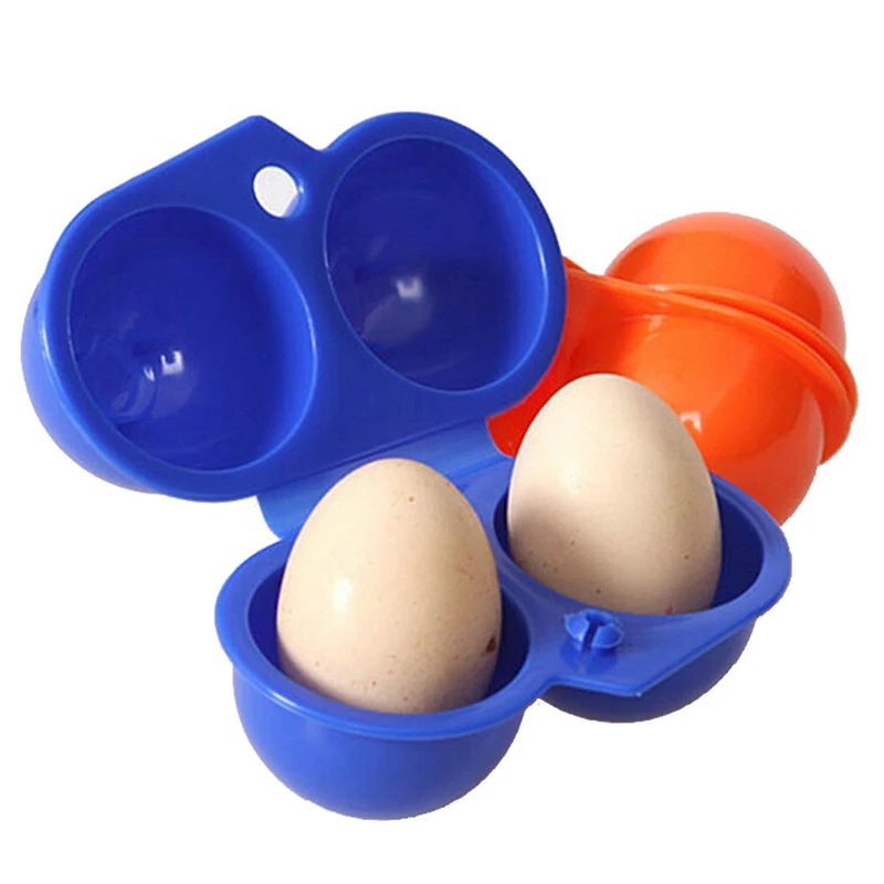 

1pc Outdoor Folding Camping Shatter-Proof 2 Eggs Storage Box Carrier Holder