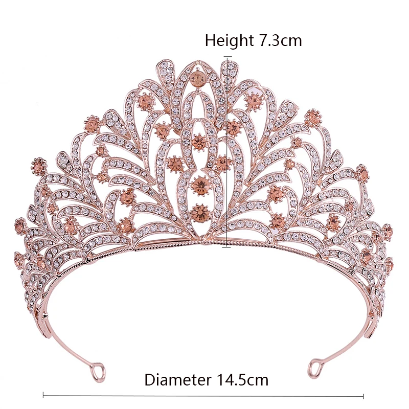Тиары для невесты с кристаллами листьями цветами Большой Королевский головной