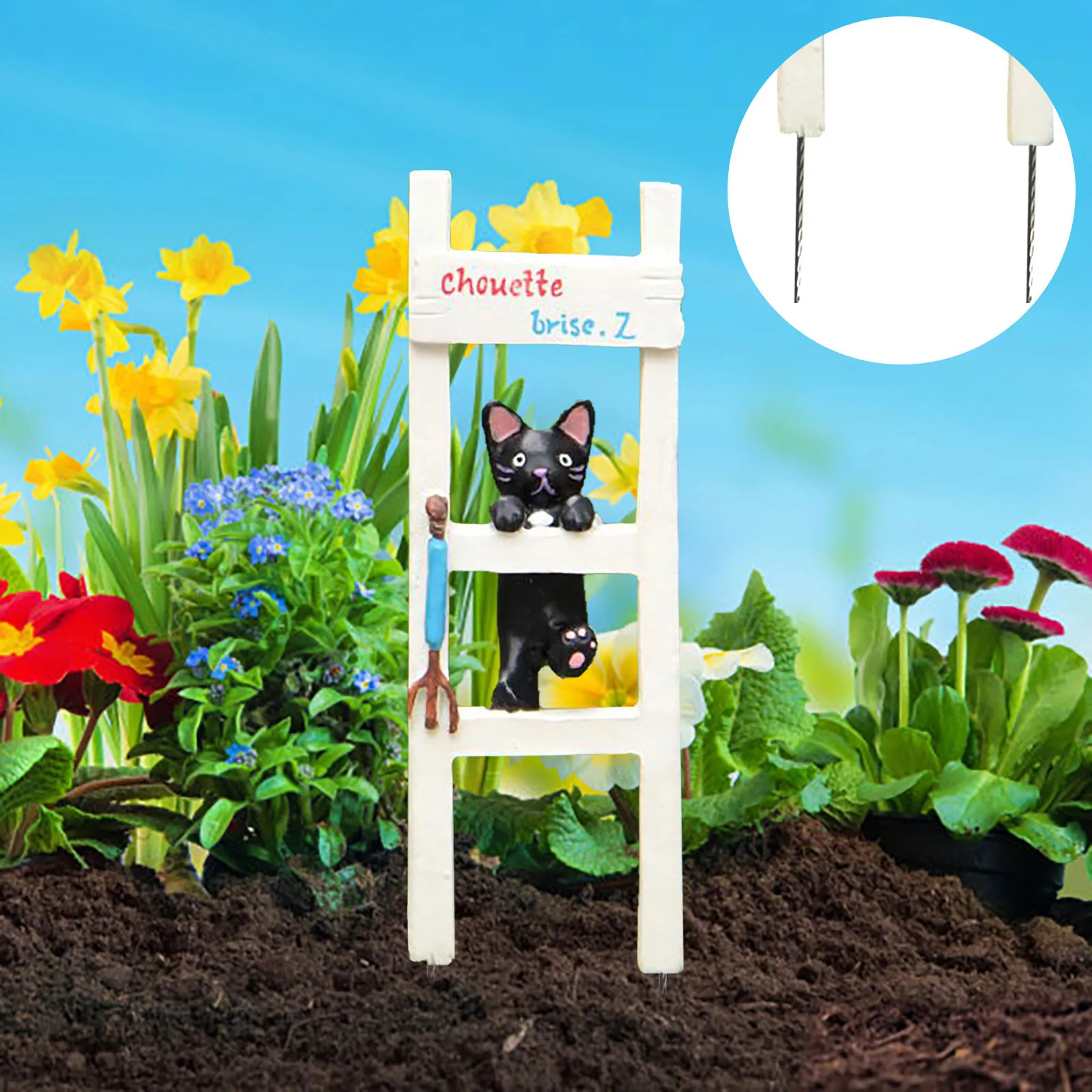 

Cat Climbing Stairs Gardening Mossy Fresh Flowers