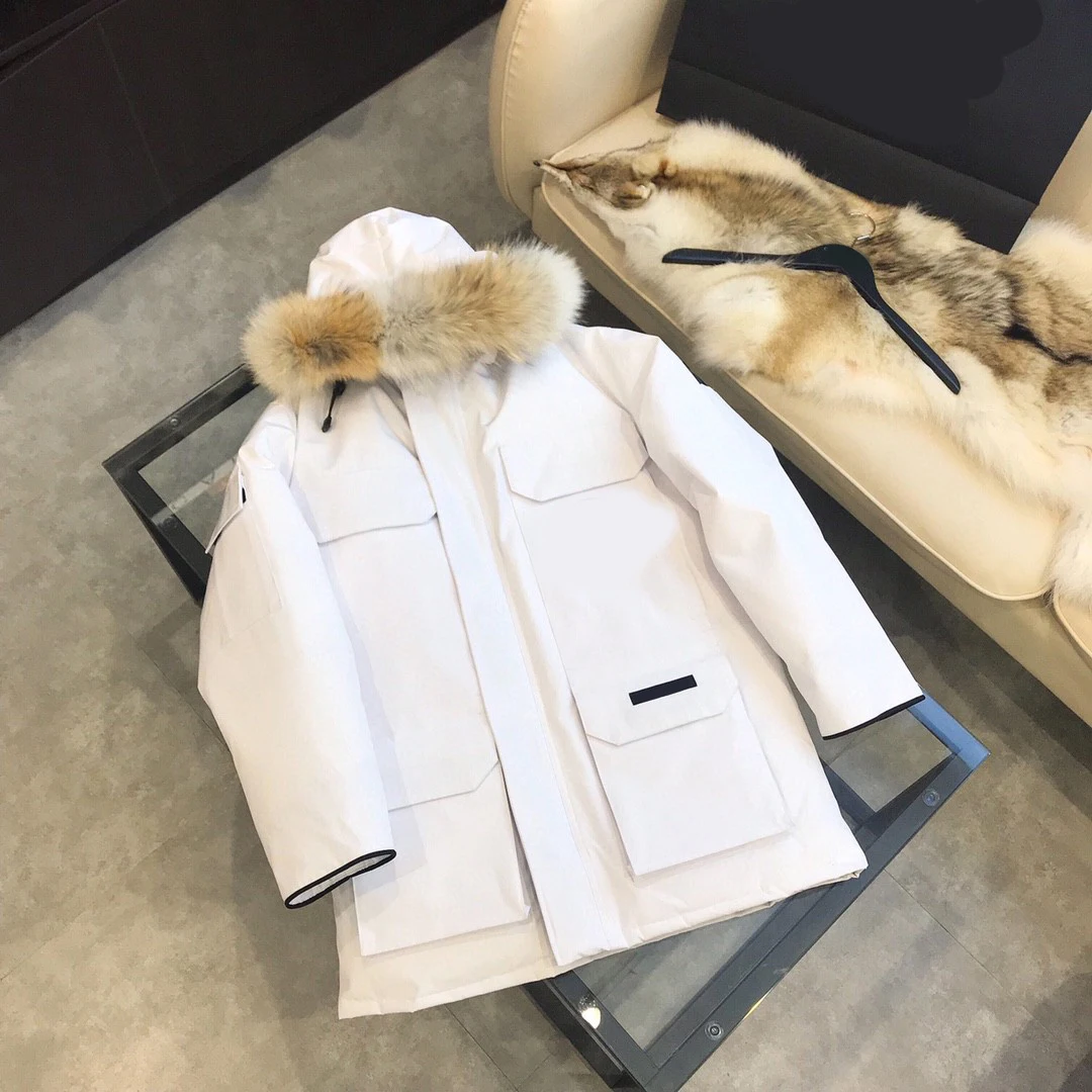 Новинка 2021 зимняя парная куртка в канадском стиле на белом утином пуху 90 Женское
