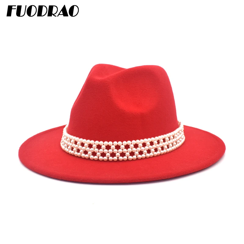 Женская шерстяная фетровая шляпа FUODRAO мягкая в джазовом стиле ковбойская для