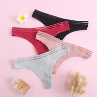 3pcs hot sale pure cotton low waist ladies underwear girls sexy soft t pants breathable comfortable t string underwear