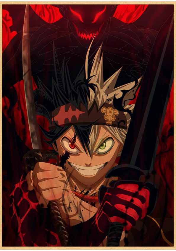 Японское аниме черный клевер плакат винтажный мультфильм крафт-бумага Высокое