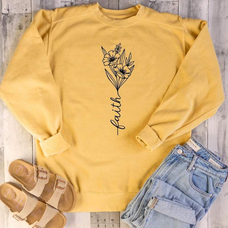 Женский свитшот с длинным рукавом и цветочным принтом | Женская одежда