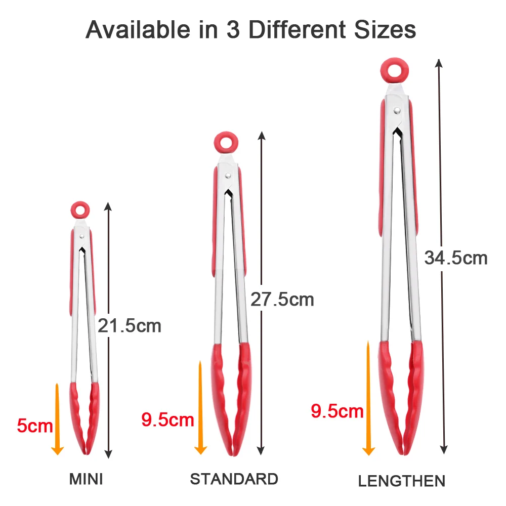 Силиконовые щипцы для барбекю гриля сервировки салата хлеба антипригарные