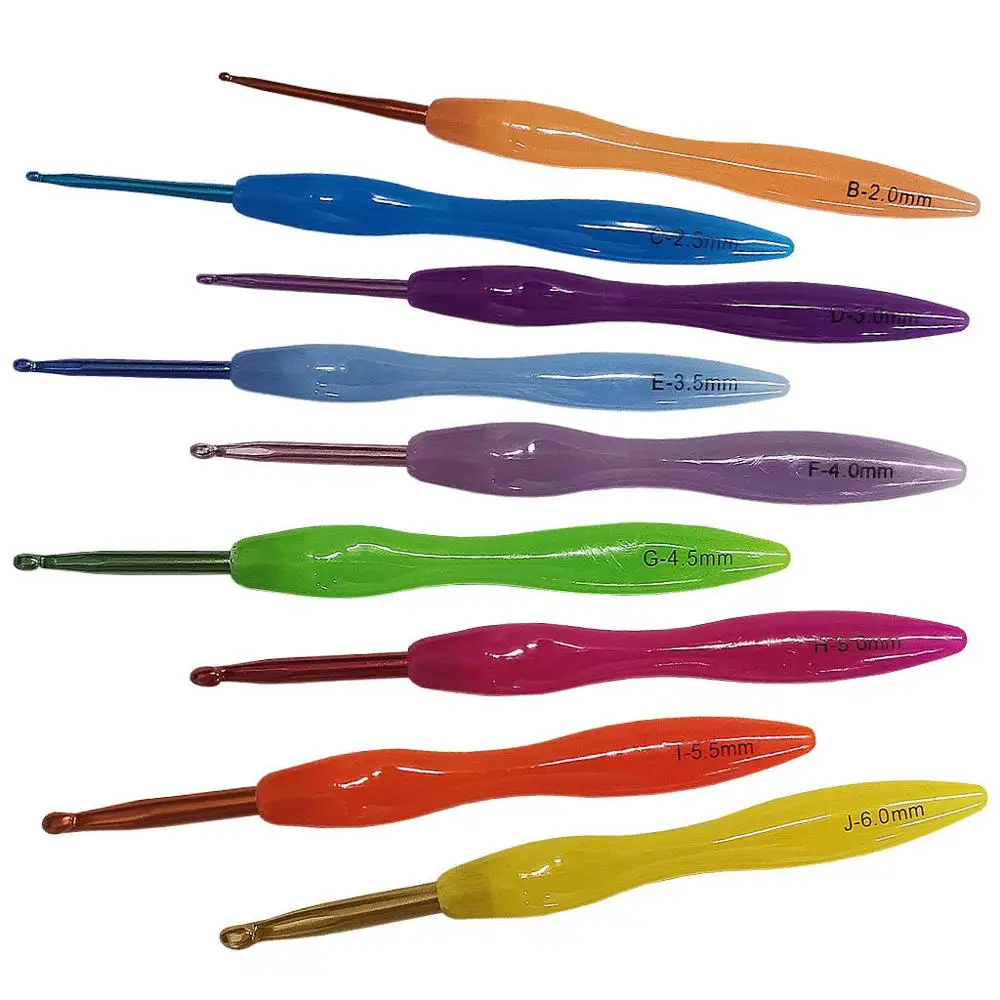 Инструменты и аксессуары для вязания крючком Цветные Алюминиевые крючки набор