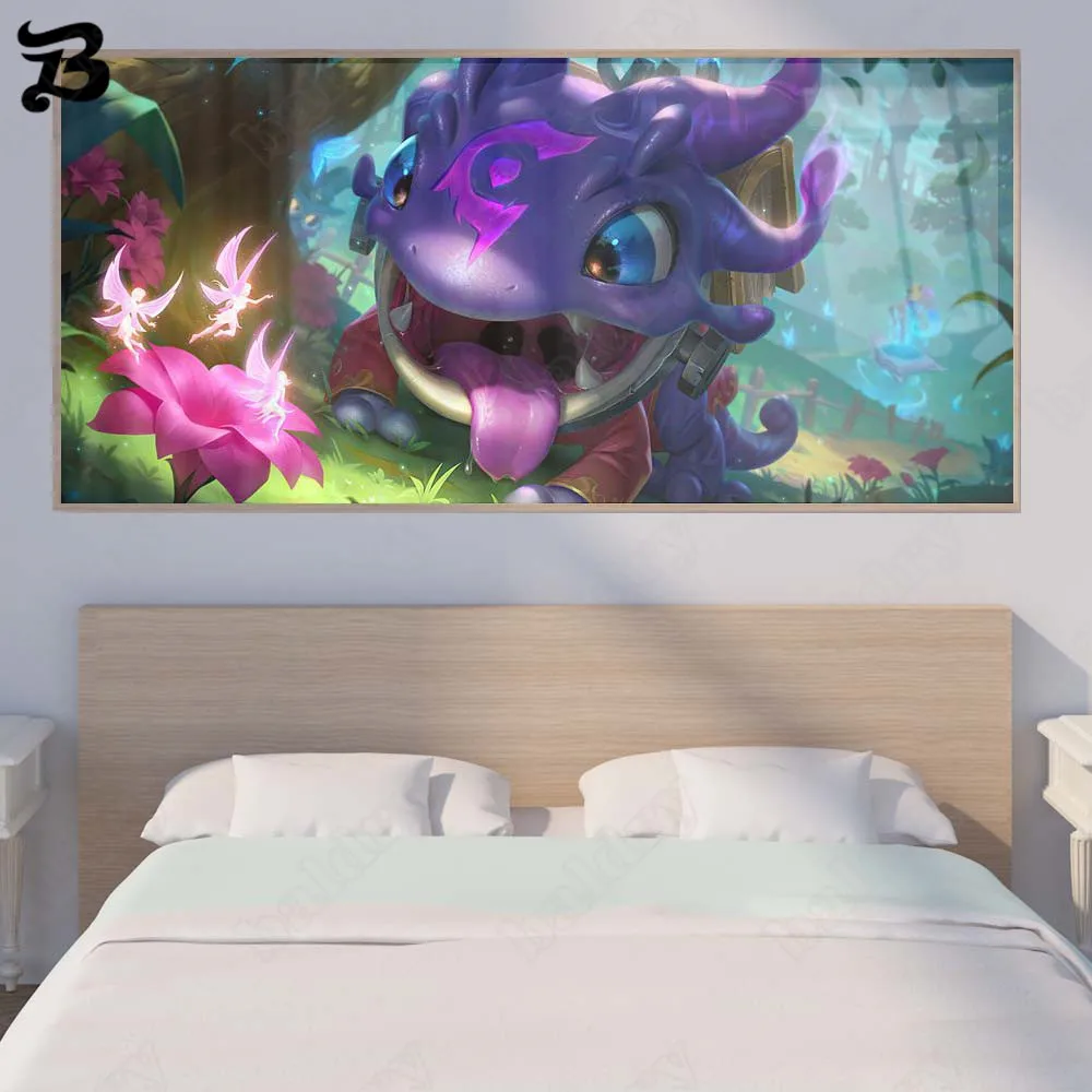 

Canvas Painting Wall Art Cartoon Oil Painting Purple Elf Canvas Posters Prints for Living Room Corridor Home Decoration Mural