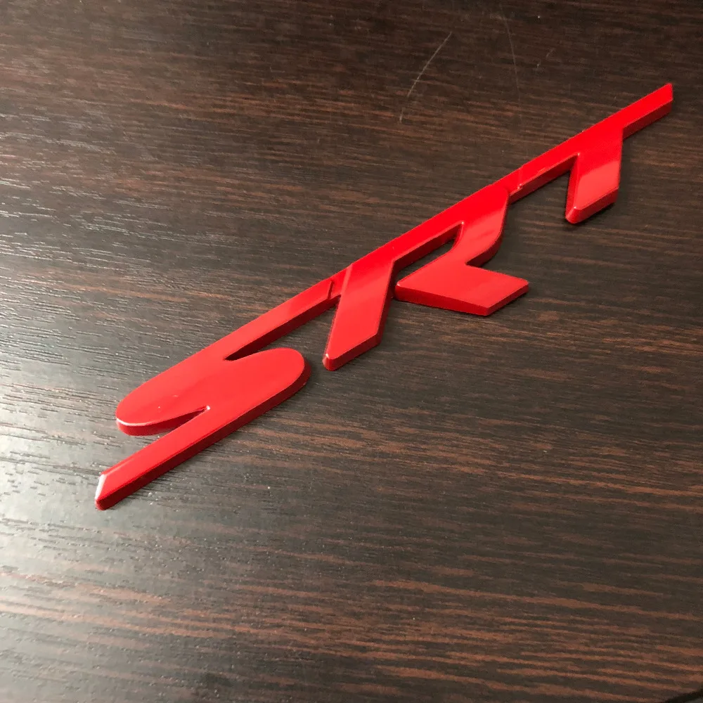 1X New Black Red Chrome SRT 3D metal car logo side emblem sticker rear Trunk badge Decals styling | Автомобили и мотоциклы
