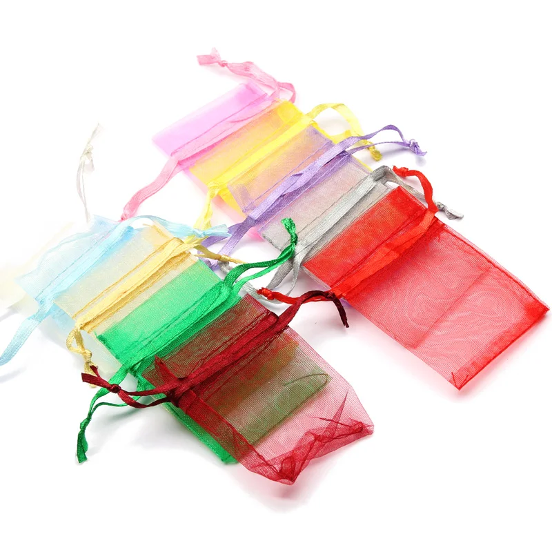 

50Pcs/Lot 9x12cm Organza Gift Bags Jewelry Packaging Candy Wedding Party Goodie Packing Favors Pouches Drawable Bags Wholesale