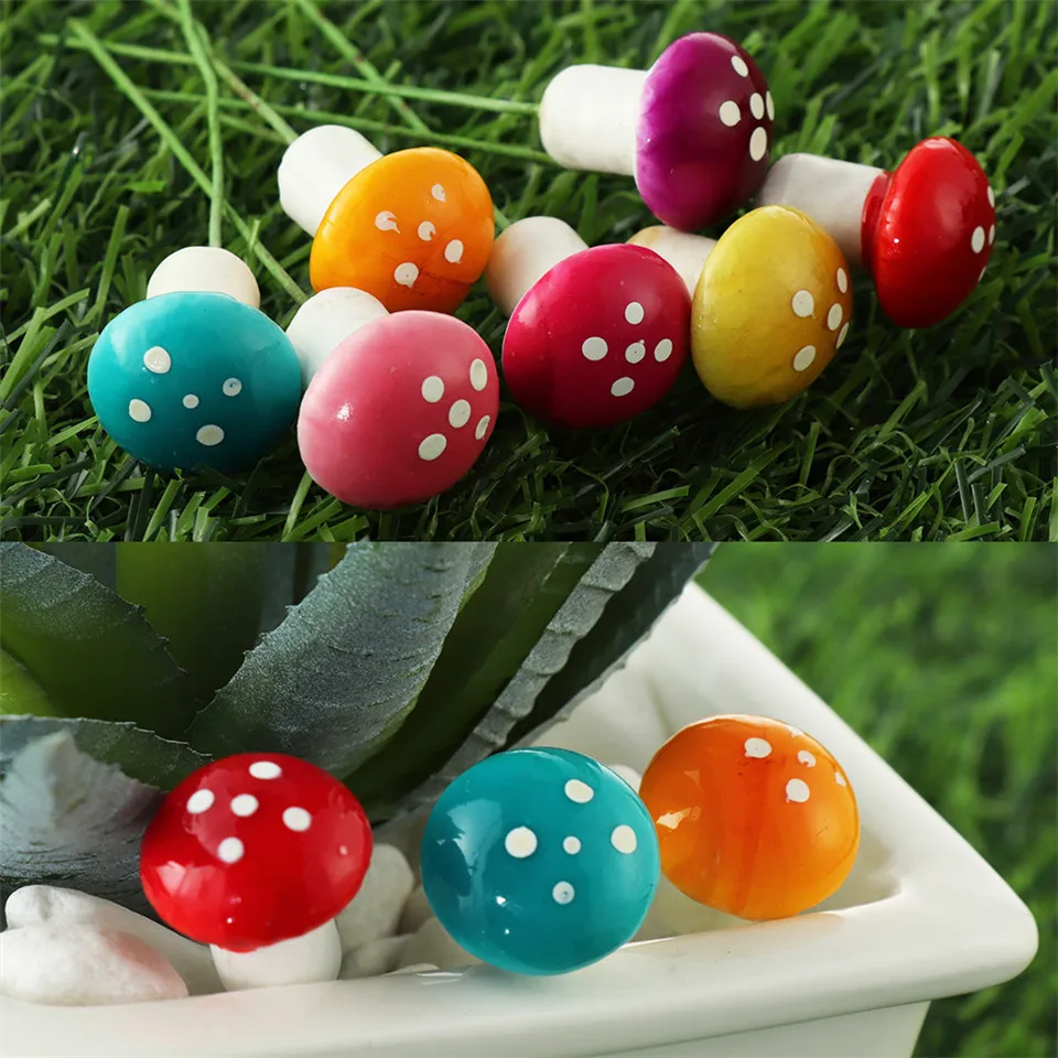 10/20pcs Miniature Artificial Foam Potted Plants Decor Mini Mushroom DIY Craft Home Garden Ornament Resin Crafts Moss Decoration