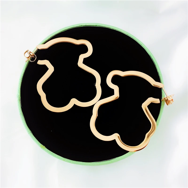 

Big Size Bear Earrings Stainless Steel Top High Quality Gift Drop New Design Cute Jewelry Accessories