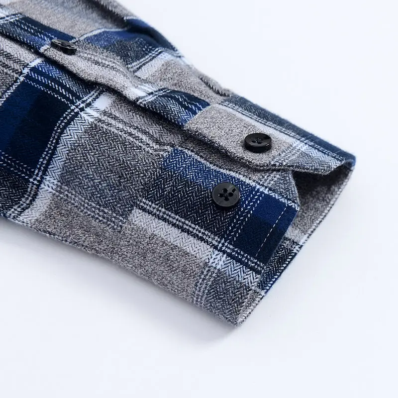 

100% Cotton Caual Men Shirts Spring Autumn Man Shirt Plaid Male Business Shirt Soft High Quality Long Sleeve Men Clothes YN10601