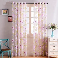 topfinel modern sheer curtains for living room floral tulle window girl room treatments the bedroom pink flower panel drapes
