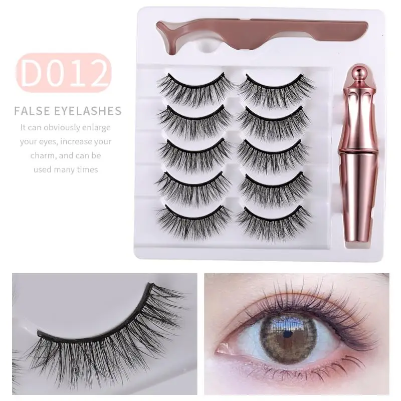 

Niche hot sale Fake eyelashes Contains tweezers liquid eyeliner stable Waterproof and sweatproof Magnify your eyes lasting TSLM1