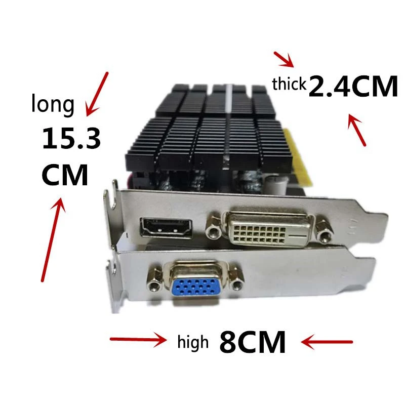 GT710 2GB 64BIT DDR3 Image Card, A Small Office Image Card with Silent Heat Sink Supports HDMI, VGA, DVI