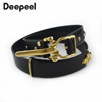 deepeel 1pc 3 8110 125cm mens first layer cowskin belt diy handmade genuine leather knight belts brass pin buckle waistband