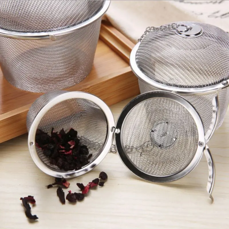 

Stainless Steel Mesh Tea Ball Strainer Filters Tea Interval Diffuser for Loose Leaf Tea Herbal Spices Seasonings