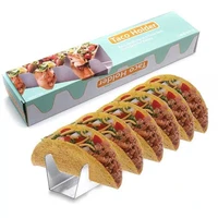 6 holds taco holder stainless steel taco rack shell taco display stand burrito tortilla plate tray pancake holder rack shell
