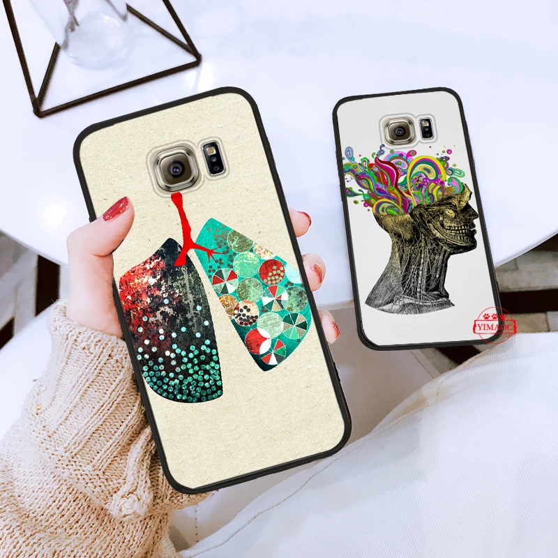 Дизайн Анатомия человека силиконовый чехол для Samsung S6 Edge S7 S8 плюс S9 S10 S10e Note 8 9 10 M10
