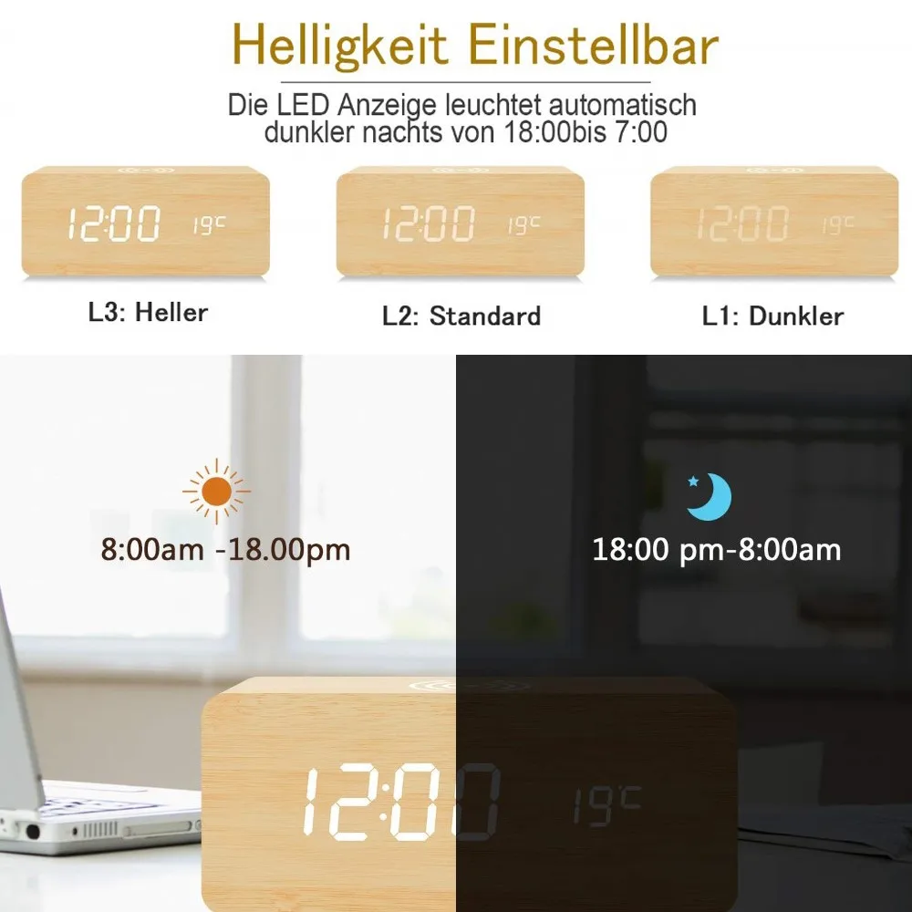 Светодиодный Будильник цифровые настольные часы с отображением даты