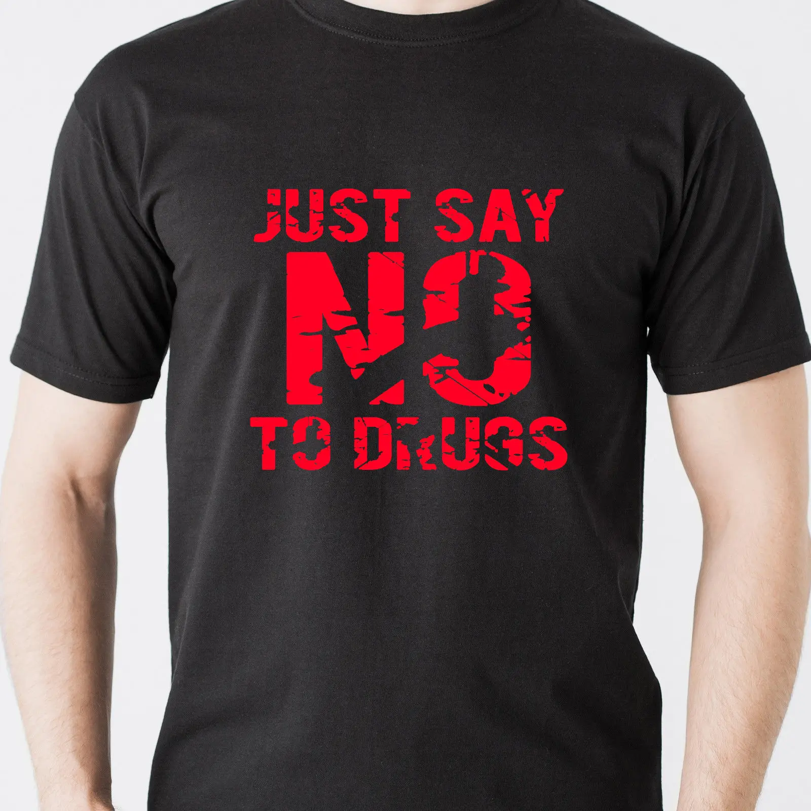 JUST SAY NO TO DRUGS drinking die kids school teen винтажная забавная Ретро футболка классная