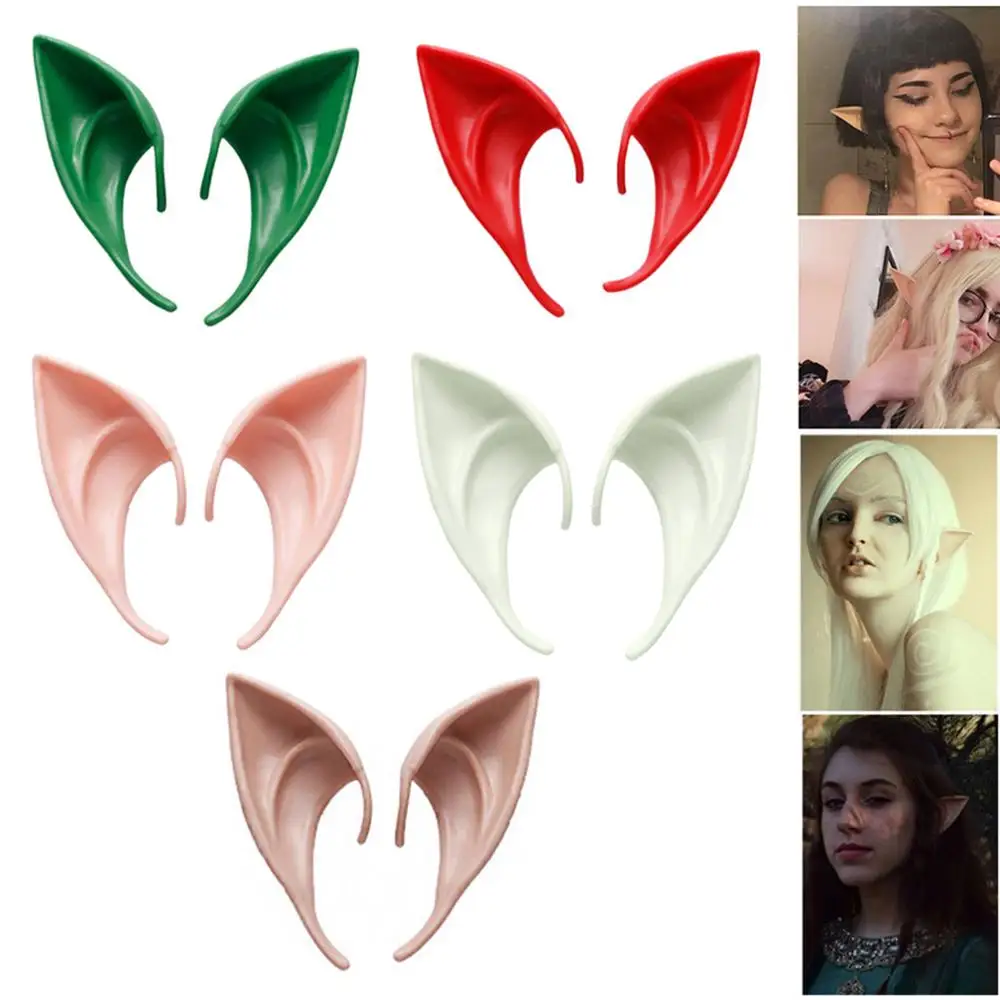 

1 Pair Mysterious Angel Elf Ears Latex Fake Ear Props Halloween Party Fairy Cosplay Costume Decoration Cosplay Black White Cute