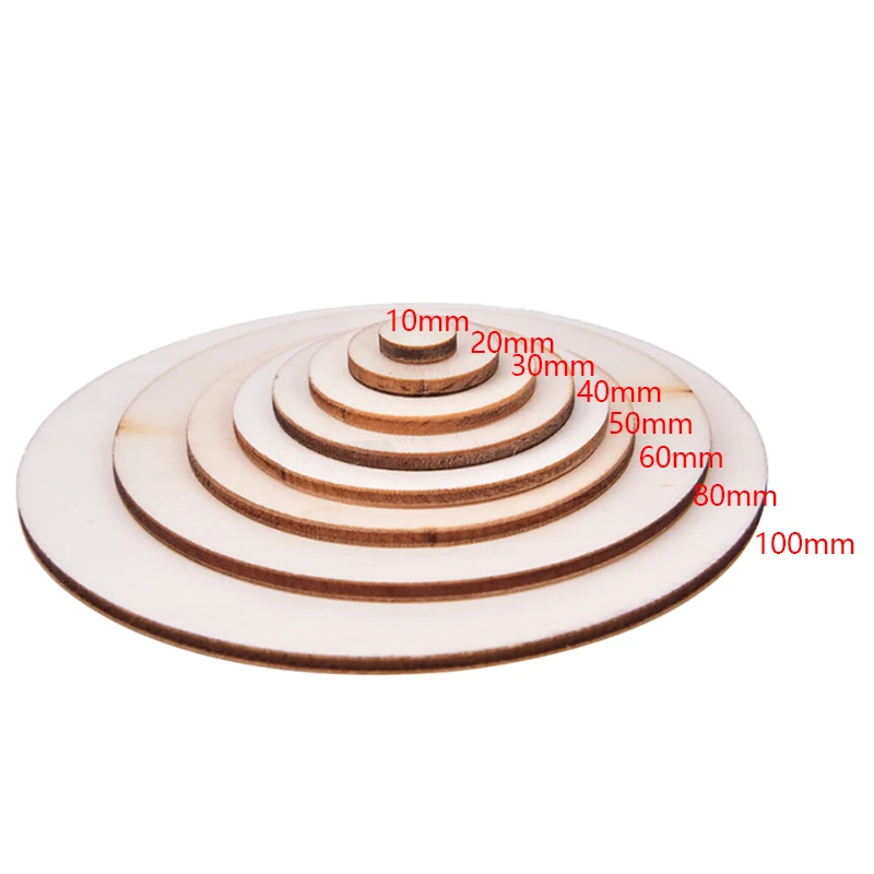 

5-100pcs DIY Craft Unfinished Natural Wood Slices Circles Log Discs For Christmas DIY Craft Rustic Wedding Ornament